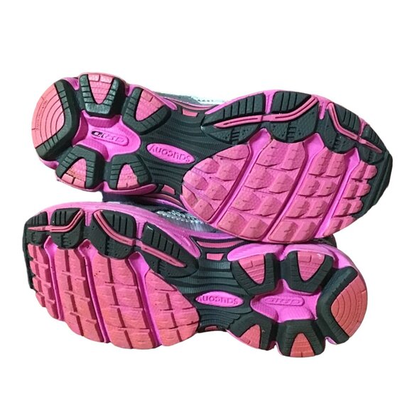 Saucony Sneakers Little Girl Size 12.5 Cohesion 6 LTT Gray Magenta Athletic Shoe - Picture 5 of 10